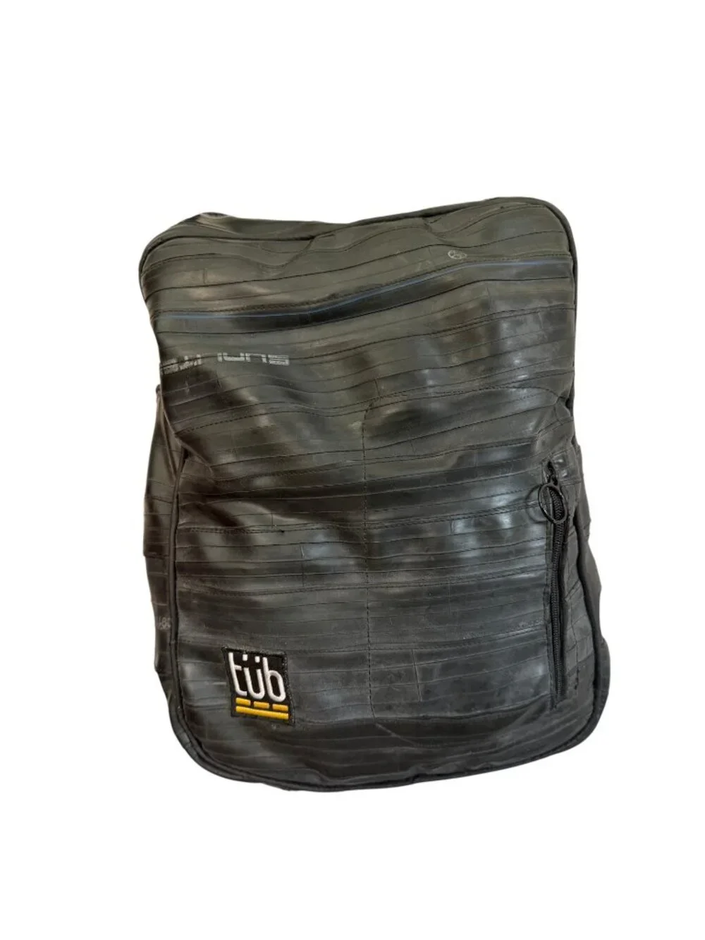 tub Recycled Inner Tube Rubber Messenger Bag Black‎ Handmade Waterproof Upcycle